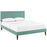 Josie Queen Fabric Platform Bed with Squared Tapered Legs 5664-LAG
