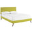 Josie King Fabric Platform Bed with Round Splayed Legs 5668-WHE