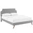 Laura Full Fabric Platform Bed with Round Splayed Legs 5674-LGR