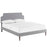 Laura Queen Fabric Platform Bed with Round Tapered Legs 5682-LGR