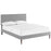 Phoebe Full Fabric Platform Bed with Round Tapered Legs 5694-LGR