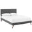 Terisa Full Fabric Platform Bed with Round Splayed Legs 5706-GRY