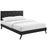 Terisa Queen Vinyl Platform Bed with Round Splayed Legs 5711-BLK