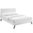 Terisa King Vinyl Platform Bed with Round Splayed Legs 5715-WHI