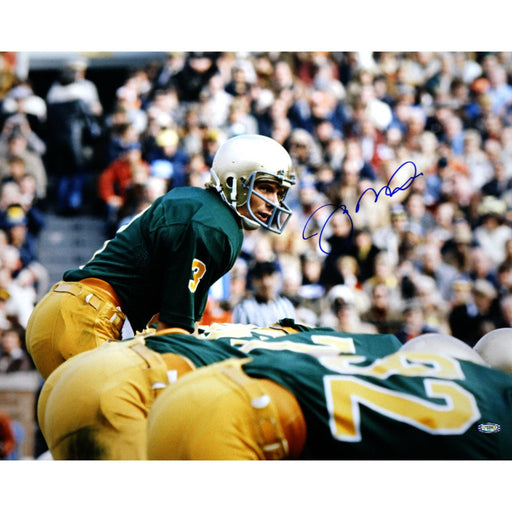 Joe Montana Notre Dame At Line Of Scrimmage Signed 16x20 Photo