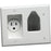 Datacomm Electronics 45-0021-wh 2-gang Recessed Low-voltage Cable Plate With Recessed Power (white