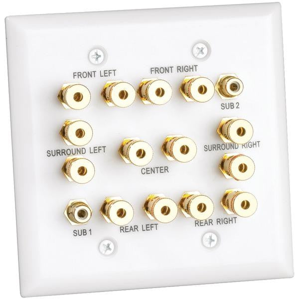 Datacomm Electronics 45-0070 7.2 Surround Sound 2-gang Plate