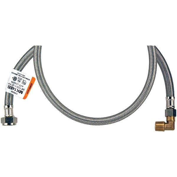 Mk148b Braided Stainless Steel Dishwasher Connectors With Elbow (48")