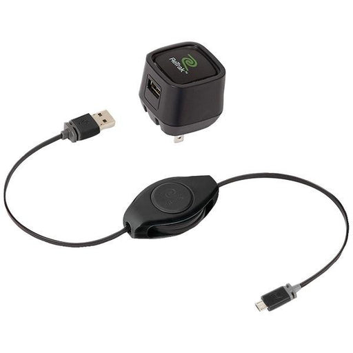 Retrak Etprm5chgw 2.4-amp Wall Charger + Premier Retractable Micro Usb Charge & Sync Cable