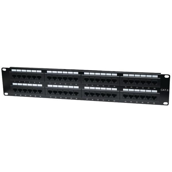 Intellinet 560283 Cat-6 Patch Panel, 48 Port, Utp, 2u