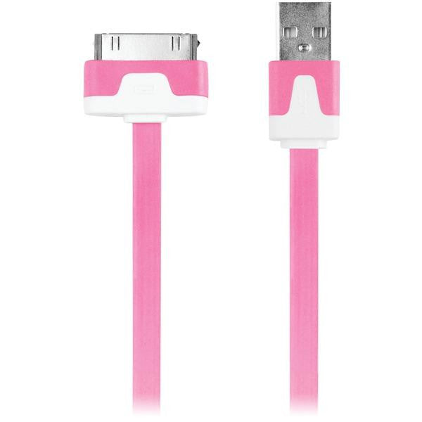 Iessentials Ipl-fdc-pk 30-pin Charge-sync Flat Cable, 3.3ft (pink)