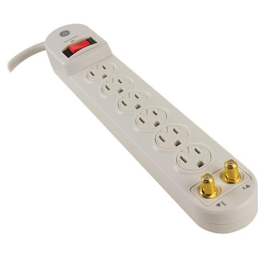 Ge 14614 6-outlet Surge Protector With Cable Protection, 3ft Cord
