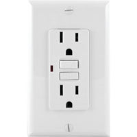 GE 17818 Tamper-Resistant GFCI Receptacle (White)