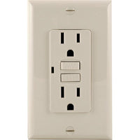 GE 17819 GFCI Receptacle (Light Almond)