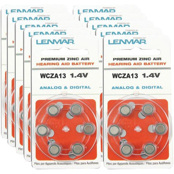 Lenmar Hza13-60 Za13 Premium Zinc Air Hearing Aid Batteries, 60 Pk