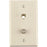 Leviton 40259-t Telephone 6p4c & F-connector Wall Jack (light Almond)