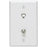 Leviton 40259-w Telephone 6p4c & F-connector Wall Jack (white)