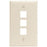 Leviton 41080-3tp Quickport(r) Wall Plate (3 Port; Light Almond)