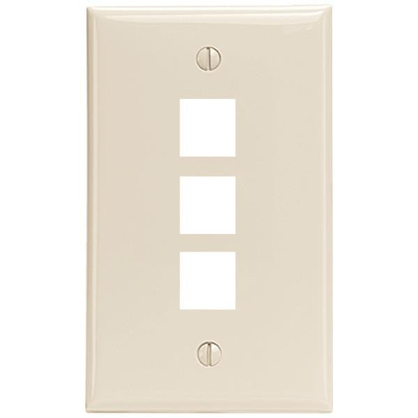 Leviton 41080-3tp Quickport(r) Wall Plate (3 Port; Light Almond)