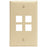 Leviton 41080-4ip Quickport(r) Wall Plate (4 Port; Ivory)
