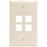 Leviton 41080-4tp Quickport(r) Wall Plate (4 Port; Light Almond)