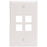 Leviton 41080-4wp Quickport(r) Wall Plate (4 Port; White)