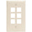 Leviton 41080-6tp Quickport(r) Wall Plate (6 Port; Light Almond)