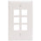Leviton 41080-6wp Quickport(r) Wall Plate (6 Port; White)