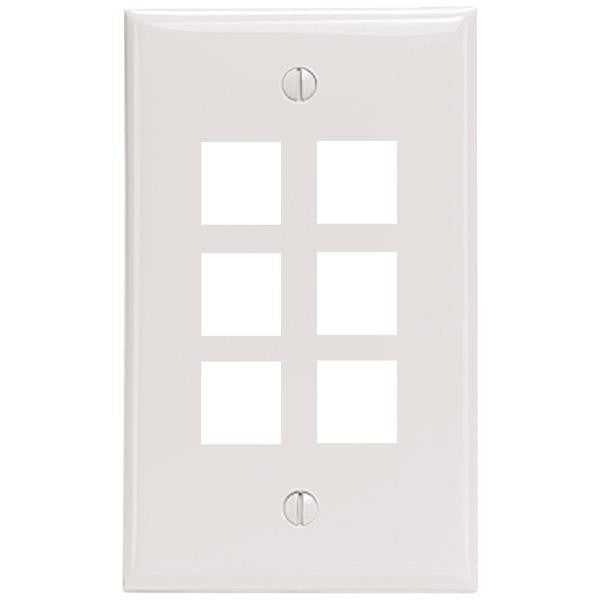 Leviton 41080-6wp Quickport(r) Wall Plate (6 Port; White)