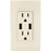 Leviton T5632-t Combo Duplex Receptacle & 15-amp Usb Charger (light Almond)