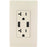 Leviton T5832-t Combo Duplex Receptacle & 20-amp Usb Charger (light Almond)