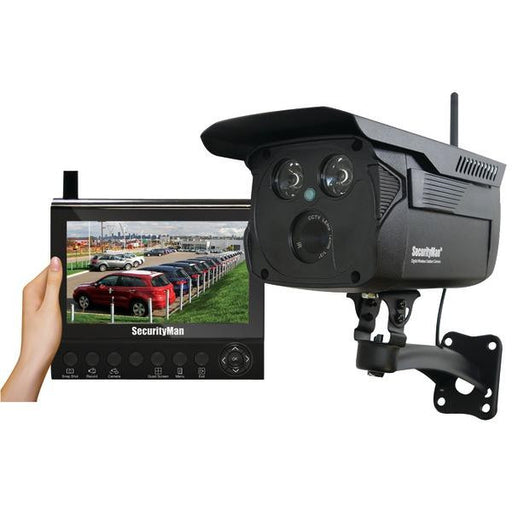 Security Man Digioutlcd 4-channel Digital Wireless Security System With 7" Lcd-sd(tm) Recorder & E