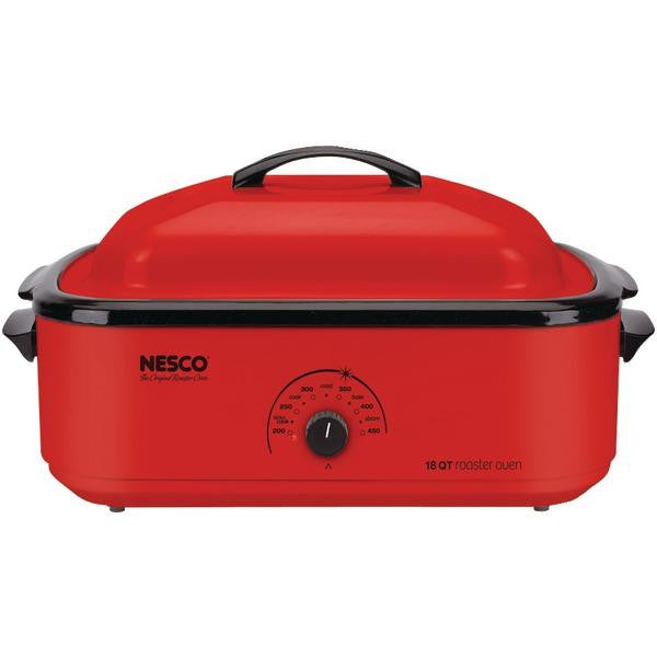 Nesco 4818-12 18-quart Porcelain Roaster Oven (red)