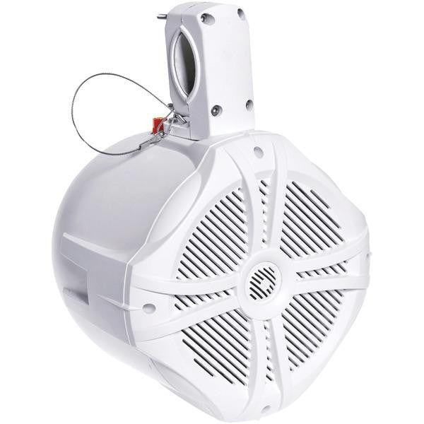 POWER ACOUSTIK MWT_80W Marine-Grade 8" 750-Watt Wake Tower Enclosure & Speaker System (White)
