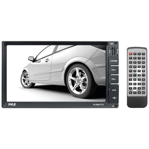 Pyle Pldnv77u 7" Double-din In-dash Mechless Tft Touchscreen Receiver With Gps Maps, Appradio(r) &