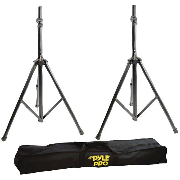Pyle Pro Pstk103 Heavy-duty Aluminum Anodizing Dual Speaker Stand With Traveling Bag Kit
