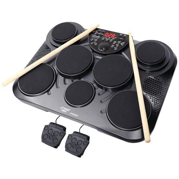 PYLE PRO PTED01 Electronic Table Digital Drum Kit Top with 7-Pad Digital Drum Kit
