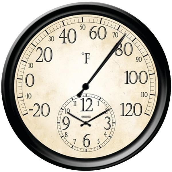 Taylor 91575 14" Decorative Thermometer With Clock