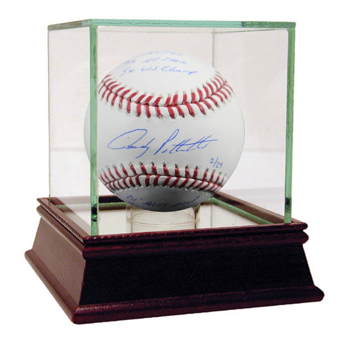 Andy Pettitte Signed MLB Baseball w/ MLB Debut 4/29/95 3x All Star 5x WS Champ 01 ALCS MVP 96 Wins Leader nbr46 Retired 8/23/15 Insc L/E 24