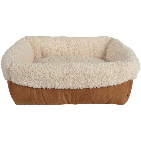 FAUX SUEDE CUFF PET BED