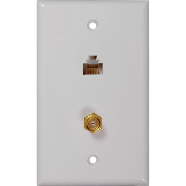 CAT 5/6 COAX CNNR WLL PLT