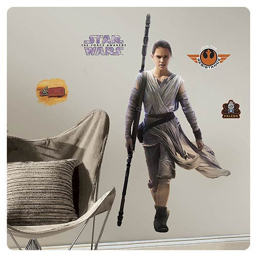 Star Wars 7 The Force Awakens Rey Giant Wall Decal          