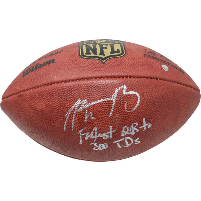 Aaron Rodgers Signed NFL Duke Football w/ "Fastest QB To 300 TD's" Insc