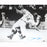 Pete Rose Signed Sliding Into Fosse Horizontal B/W 16x20 Photo