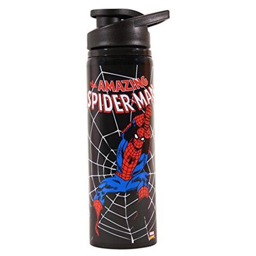 Spider-Man Swinging Black Stainless Steel Water Bottle      