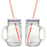 2PK MASON JAR MUG/ STRW