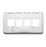 Faceplate- Furniture- Tia- 4-port- White