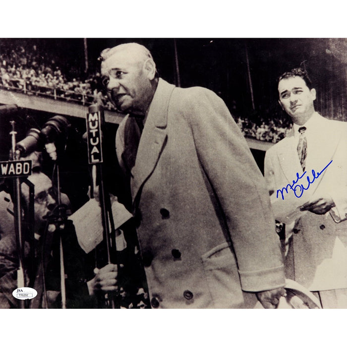 Mel Allen Signed Vertical 11x14 Photo With Babe Ruth JSA