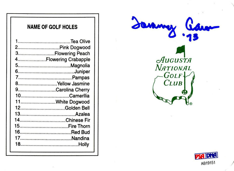 Tommy Aaron Signed Augusta National Masters Scorecard (Beckett)