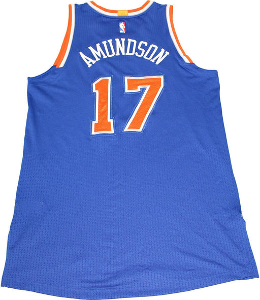 Lou Amundson New York Knicks 2015-16 Game Used #17 Blue Jersey (2/19/2016 at Brooklyn Nets) (2XL) (NKN02780)